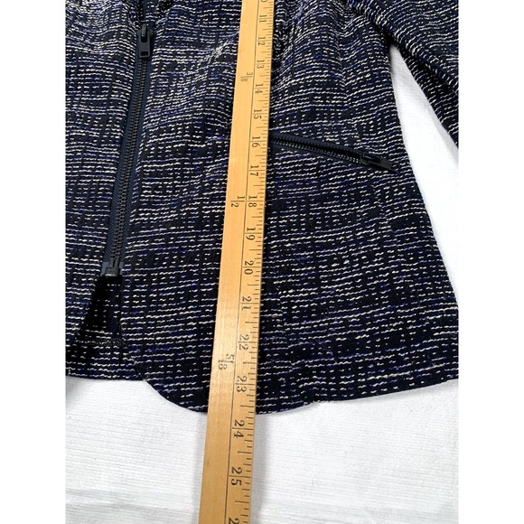 Cabi NWOT Mingle Black Blue White Tweed style Zip Up Woman's Jacket 6‎ - Picture 6 of 9